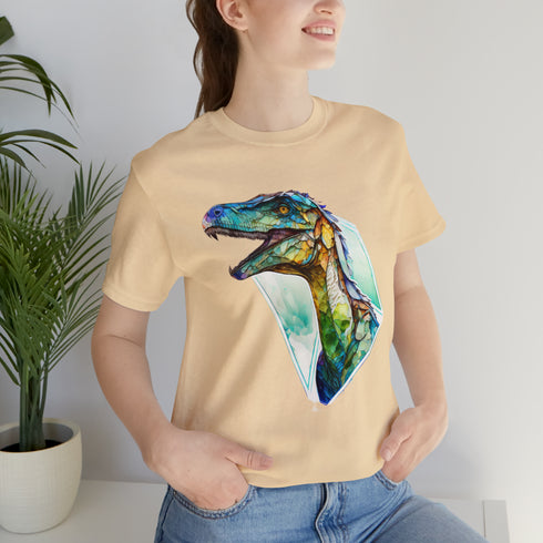 Stained Glass Velociraptor - Short Sleeve Tee